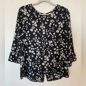 Alchemy Black/White Abstract Pattern Blouse - Size Small